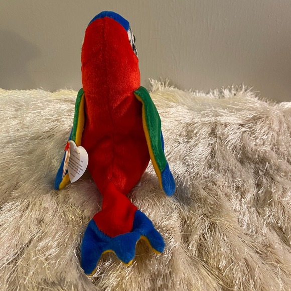 RARE Jabber the Parrot Ty Beanie Baby w/ GRAMMATICAL ERROR! Excellent Condition! - Picture 4 of 16